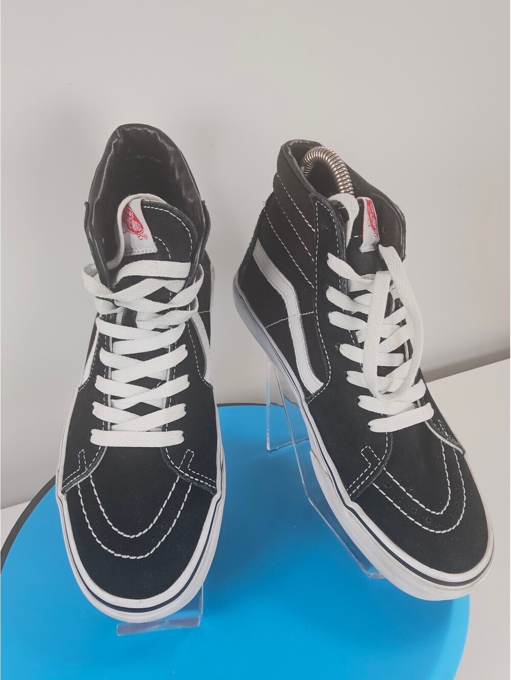 Vans Sk8-Hi Black and White Suede High-Top Sneakers - Picture 4 of 13